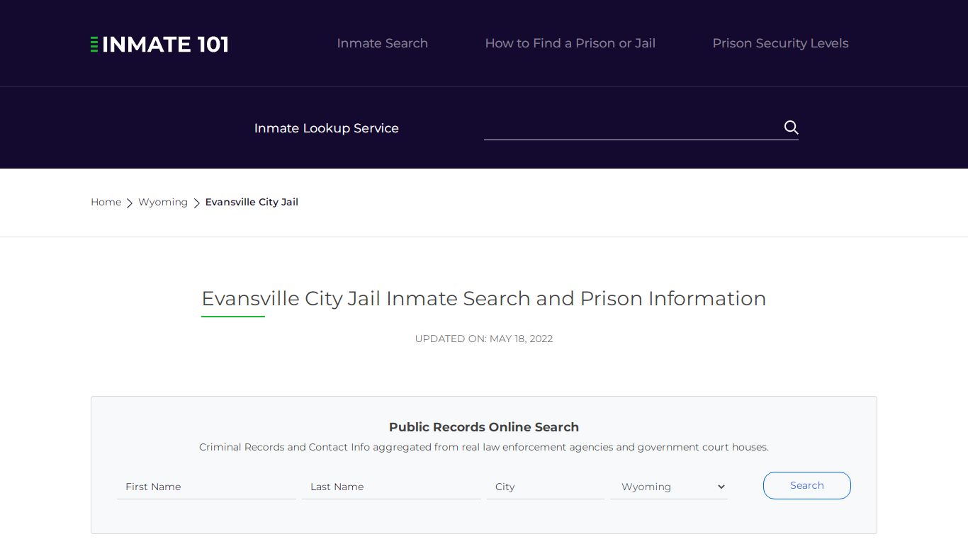 Evansville City Jail Inmate Search, Visitation, Phone no ...